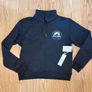 NWT Ocean Drive womens Navy Zip-Up Sweater